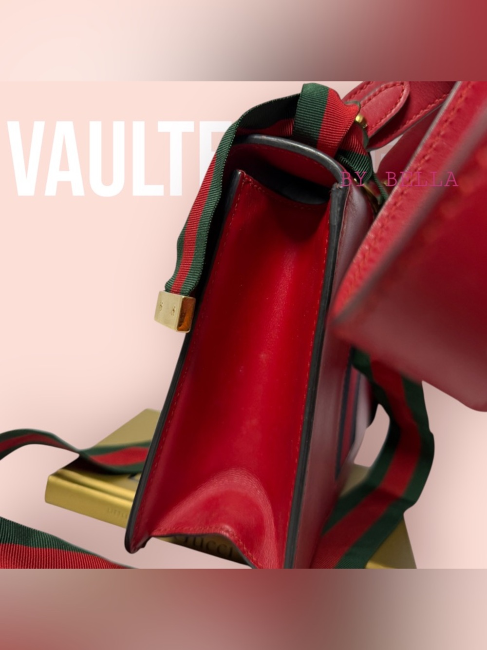 ❤️ Gucci Sylvie Small Shoulder Bag | Red Leather | Web Stripe | Authentic ❤️ - Picture 16 of 16